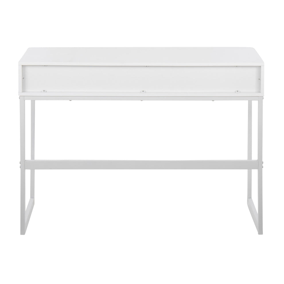 Franklin Contemporary Console Table in White Metal and White Wood By LumiSource | Console Tables | Modishstore - 11