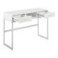 Franklin Contemporary Console Table in White Metal and White Wood By LumiSource | Console Tables | Modishstore - 8