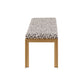 Fuji Contemporary Bench in Gold Metal and Beige Leopard Fabric By LumiSource | Dining Chairs | Modishstore - 3