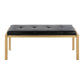 Fuji Contemporary Bench in Gold Metal and Black Faux Leather By LumiSource | Dining Chairs | Modishstore - 5