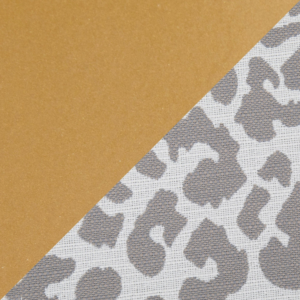 Fuji Contemporary Bench in Gold Metal and Grey Leopard Fabric By LumiSource | Dining Chairs | Modishstore - 2