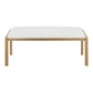 Fuji Contemporary Bench in Gold Metal and White Faux Leather By LumiSource | Dining Chairs | Modishstore - 5