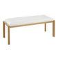 Fuji Contemporary Bench in Gold Metal and White Faux Leather By LumiSource | Dining Chairs | Modishstore
