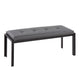 Fuji Contemporary Bench in Black Metal and Black Faux Leather By LumiSource | Dining Chairs | Modishstore - 13