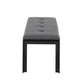 Fuji Contemporary Bench in Black Metal and Black Faux Leather By LumiSource | Dining Chairs | Modishstore - 16
