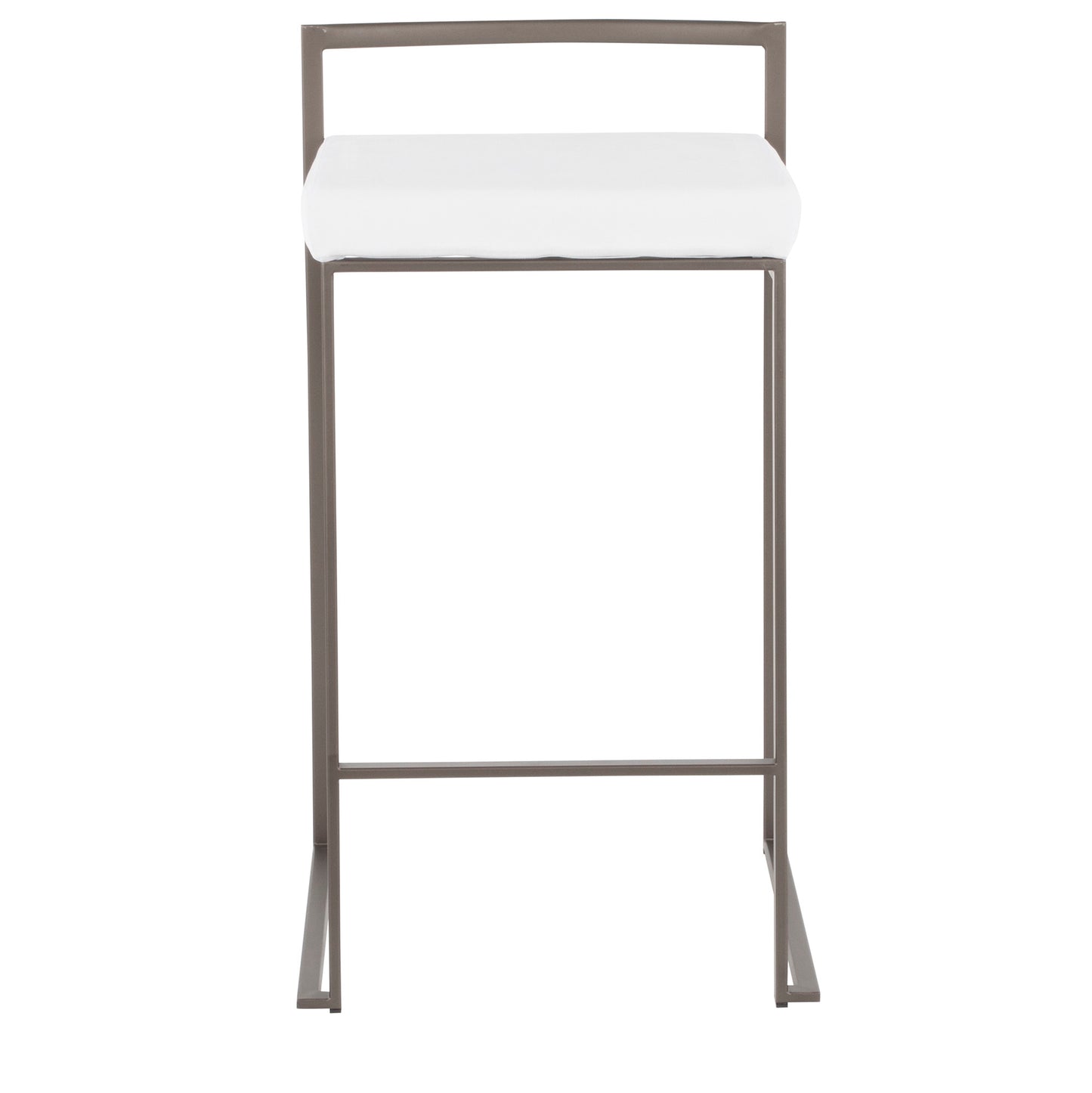 Fuji Industrial Stackable Counter Stool in Antique with White Velvet Cushion By LumiSource - Set of 2 | Counter Stools | Modishstore - 3