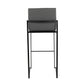 Fuji Contemporary High Back Barstool in Black Steel and Grey Faux Leather By LumiSource - Set of 2 | Bar Stools | Modishstore - 8