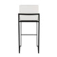Fuji Contemporary High Back Barstool in Black Steel and White Faux Leather By LumiSource - Set of 2 | Bar Stools | Modishstore - 8