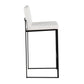 Fuji Contemporary High Back Barstool in Black Steel and White Faux Leather By LumiSource - Set of 2 | Bar Stools | Modishstore - 6