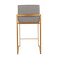 Fuji Contemporary High Back Counter Stool in Gold Steel and Beige Fabric By LumiSource - Set of 2 | Counter Stools | Modishstore - 24