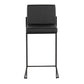 Fuji Contemporary High Back Barstool in Black Steel and White Faux Leather By LumiSource - Set of 2 | Bar Stools | Modishstore - 10