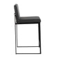 Fuji Contemporary High Back Barstool in Black Steel and White Faux Leather By LumiSource - Set of 2 | Bar Stools | Modishstore - 14
