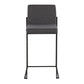 Fuji Contemporary High Back Counter Stool in Black Steel and Beige Fabric By LumiSource - Set of 2 | Counter Stools | Modishstore - 10
