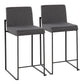 Fuji Contemporary High Back Counter Stool in Black Steel and Beige Fabric By LumiSource - Set of 2 | Counter Stools | Modishstore - 9