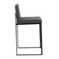 Fuji Contemporary High Back Counter Stool in Black Steel and Beige Fabric By LumiSource - Set of 2 | Counter Stools | Modishstore - 14