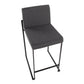 Fuji Contemporary High Back Counter Stool in Black Steel and Beige Fabric By LumiSource - Set of 2 | Counter Stools | Modishstore - 11