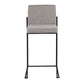 Fuji Contemporary High Back Counter Stool in Black Steel and Beige Fabric By LumiSource - Set of 2 | Counter Stools | Modishstore - 18
