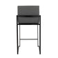Fuji Contemporary High Back Counter Stool in Black Steel and Grey Faux Leather By LumiSource - Set of 2 | Counter Stools | Modishstore - 8