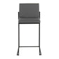Fuji Contemporary High Back Counter Stool in Black Steel and Grey Faux Leather By LumiSource - Set of 2 | Counter Stools | Modishstore - 2