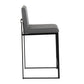 Fuji Contemporary High Back Counter Stool in Black Steel and Grey Faux Leather By LumiSource - Set of 2 | Counter Stools | Modishstore - 6