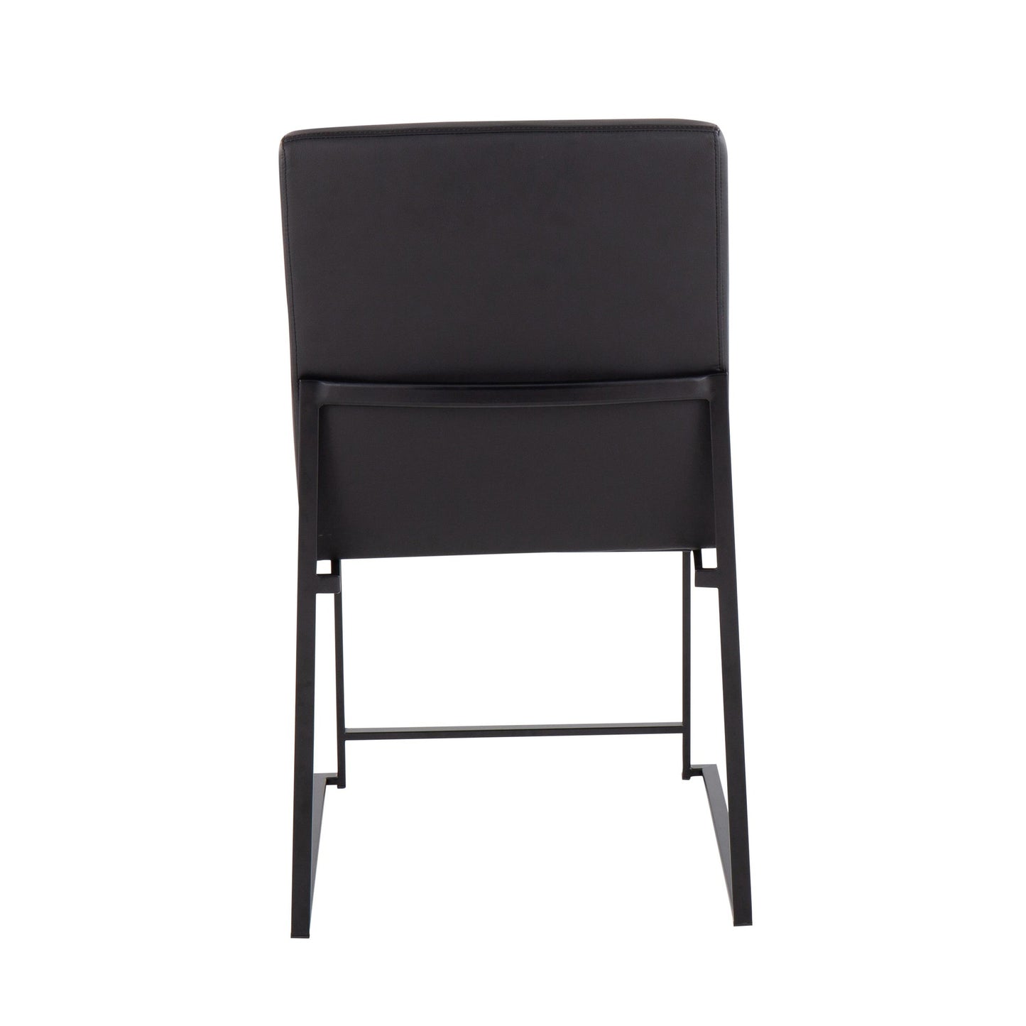 High Back Fuji Contemporary Dining Chair in Black Steel and Black Faux Leather By LumiSource - Set of 2 | Dining Chairs | Modishstore - 11