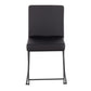 High Back Fuji Contemporary Dining Chair in Black Steel and Black Faux Leather By LumiSource - Set of 2 | Dining Chairs | Modishstore - 3