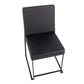 High Back Fuji Contemporary Dining Chair in Black Steel and Black Faux Leather By LumiSource - Set of 2 | Dining Chairs | Modishstore - 4