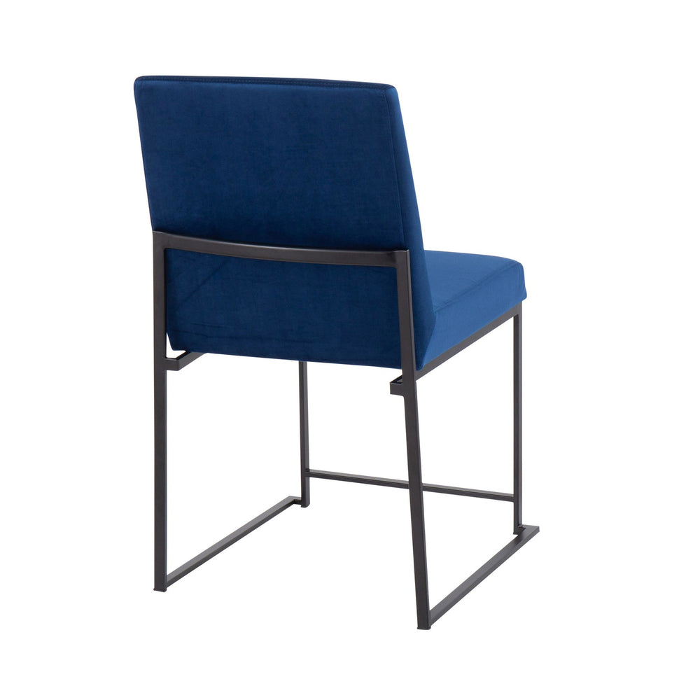 High Back Fuji Contemporary Dining Chair in Black Steel and Black Velvet By LumiSource - Set of 2 | Dining Chairs | Modishstore - 21