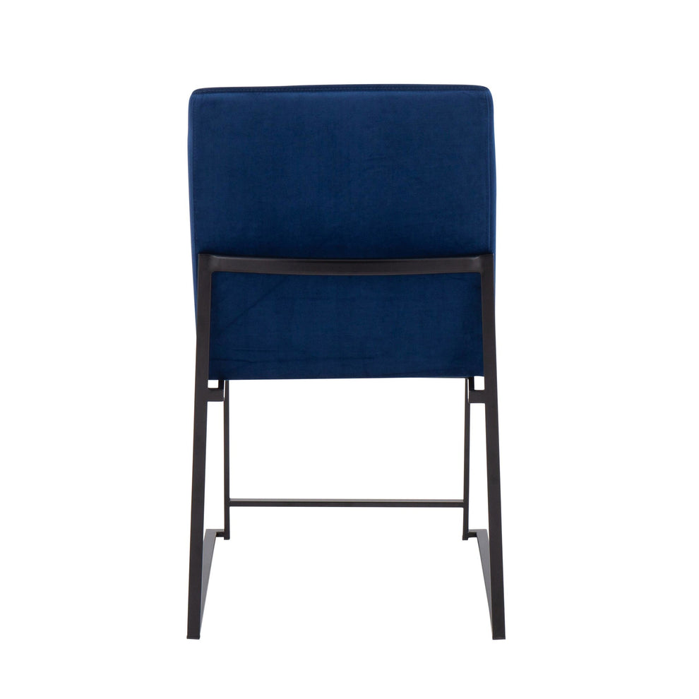 High Back Fuji Contemporary Dining Chair in Black Steel and Black Velvet By LumiSource - Set of 2 | Dining Chairs | Modishstore - 22
