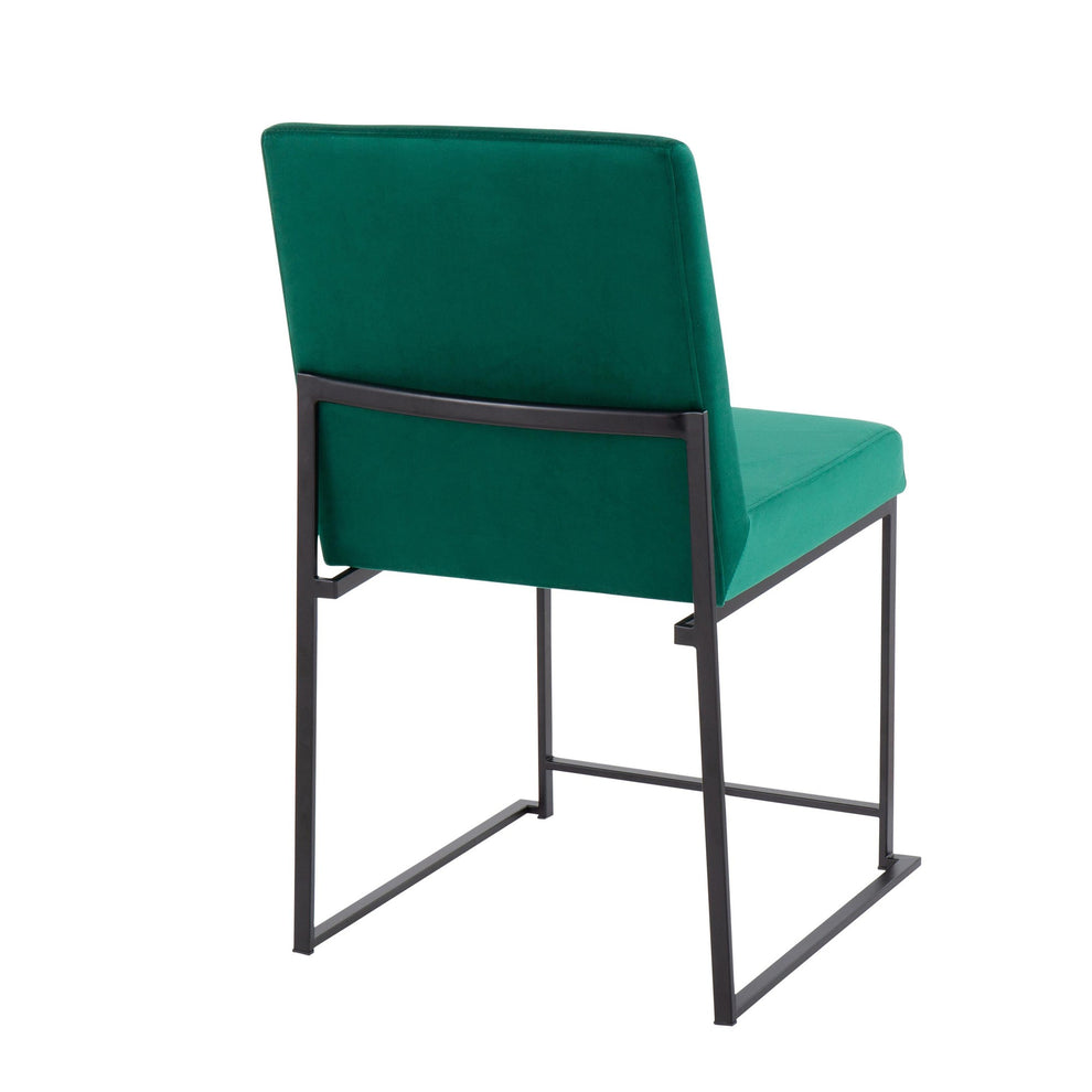 High Back Fuji Contemporary Dining Chair in Black Steel and Black Velvet By LumiSource - Set of 2 | Dining Chairs | Modishstore - 32