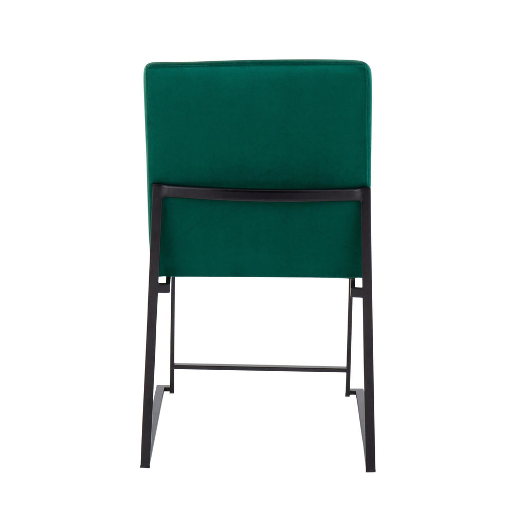 High Back Fuji Contemporary Dining Chair in Black Steel and Black Velvet By LumiSource - Set of 2 | Dining Chairs | Modishstore - 33