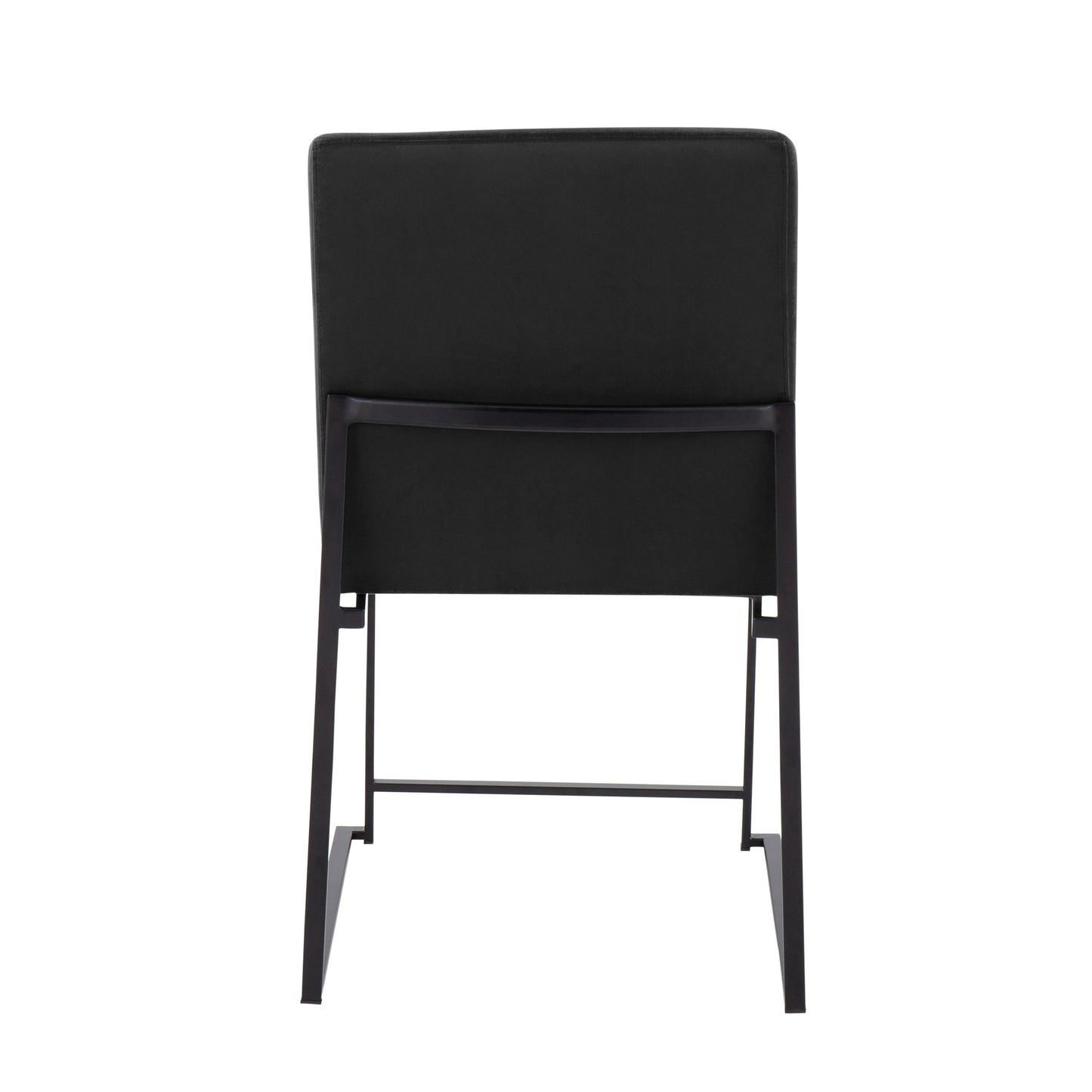 High Back Fuji Contemporary Dining Chair in Black Steel and Black Velvet By LumiSource - Set of 2 | Dining Chairs | Modishstore - 11