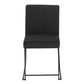 High Back Fuji Contemporary Dining Chair in Black Steel and Black Velvet By LumiSource - Set of 2 | Dining Chairs | Modishstore - 3