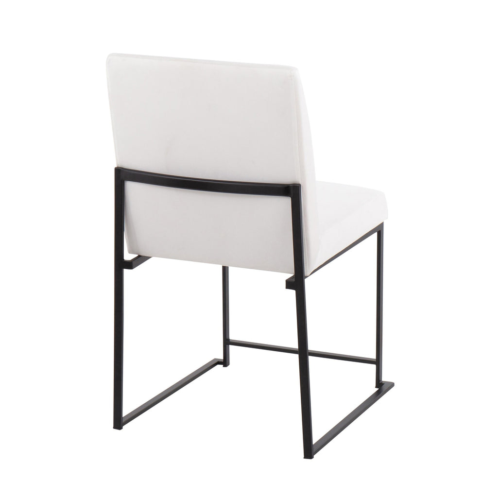 High Back Fuji Contemporary Dining Chair in Black Steel and Black Velvet By LumiSource - Set of 2 | Dining Chairs | Modishstore - 43