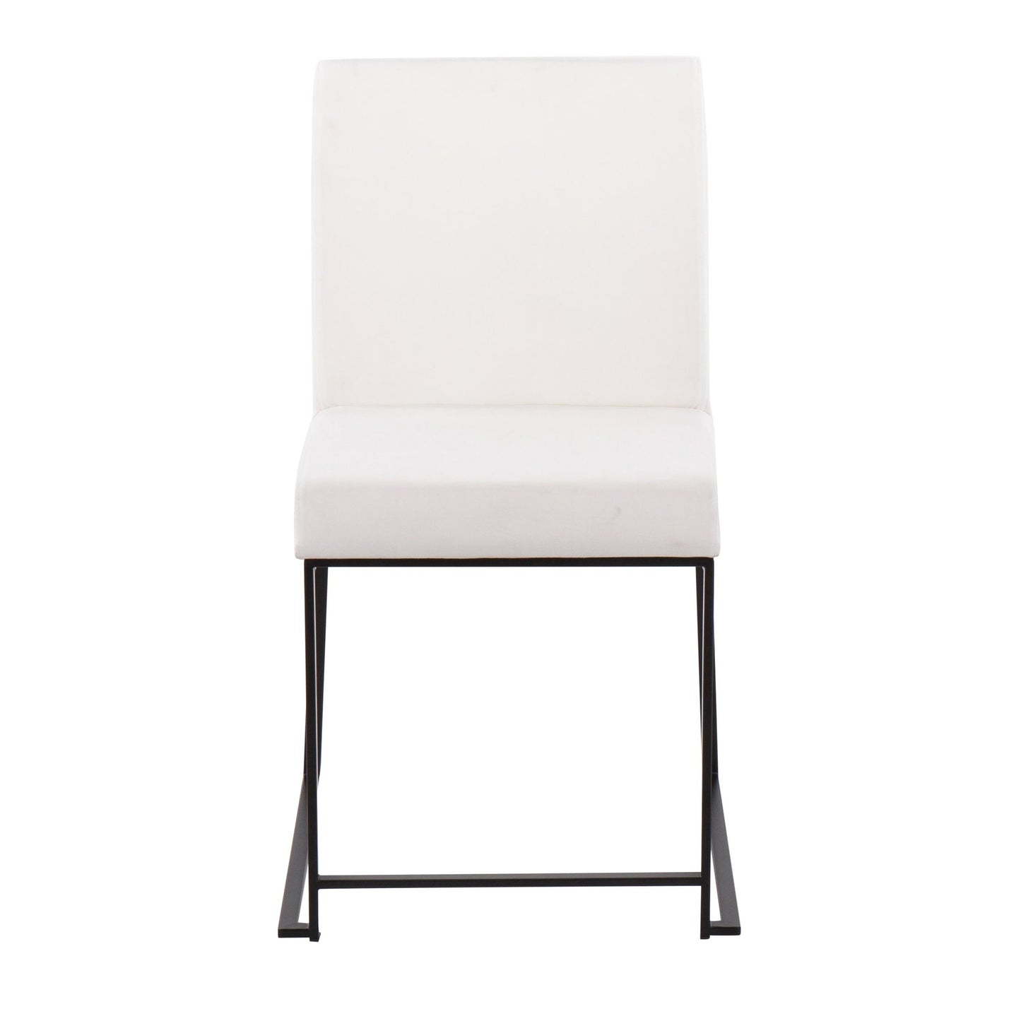 High Back Fuji Contemporary Dining Chair in Black Steel and Black Velvet By LumiSource - Set of 2 | Dining Chairs | Modishstore - 35