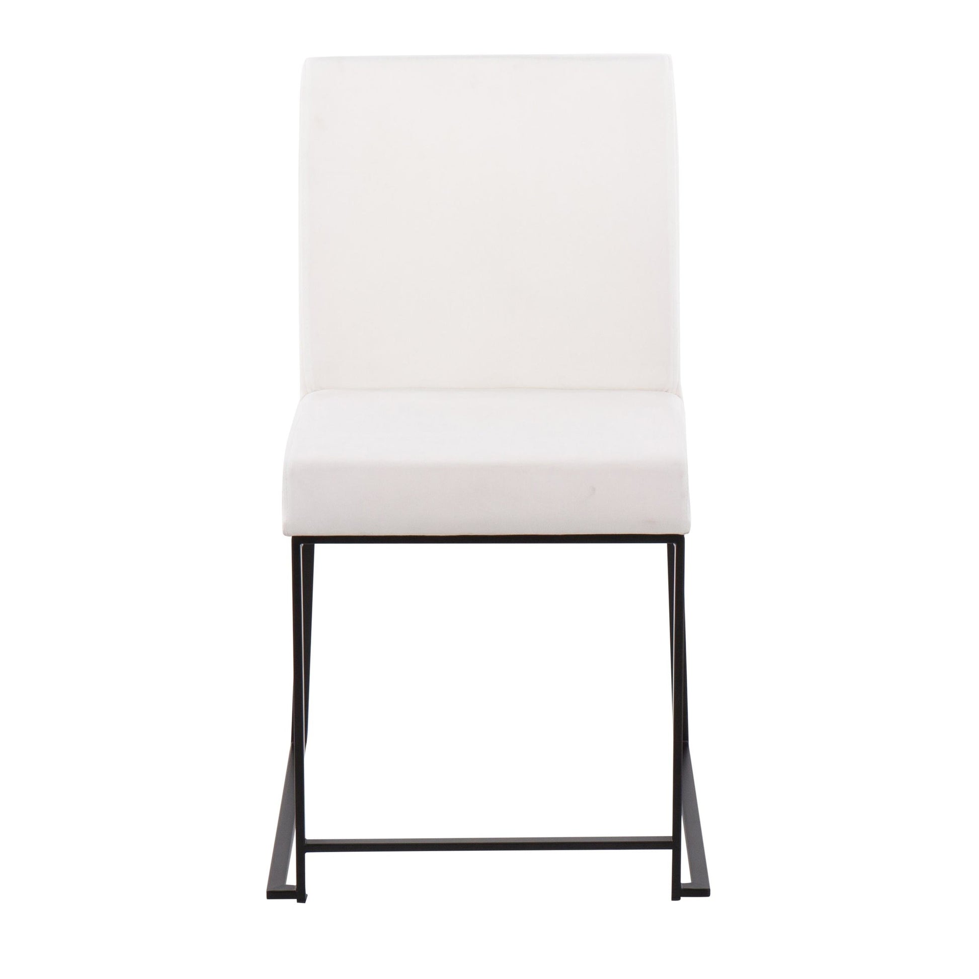 High Back Fuji Contemporary Dining Chair in Black Steel and Black Velvet By LumiSource - Set of 2 | Dining Chairs | Modishstore - 35