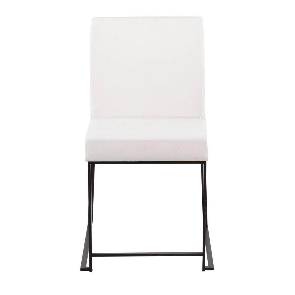 High Back Fuji Contemporary Dining Chair in Black Steel and Black Velvet By LumiSource - Set of 2 | Dining Chairs | Modishstore - 35