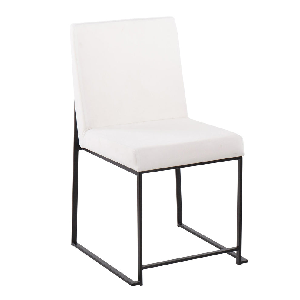 High Back Fuji Contemporary Dining Chair in Black Steel and Black Velvet By LumiSource - Set of 2 | Dining Chairs | Modishstore - 41