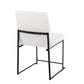 High Back Fuji Contemporary Dining Chair in Black Steel and White Faux Leather By LumiSource - Set of 2 | Dining Chairs | Modishstore - 10