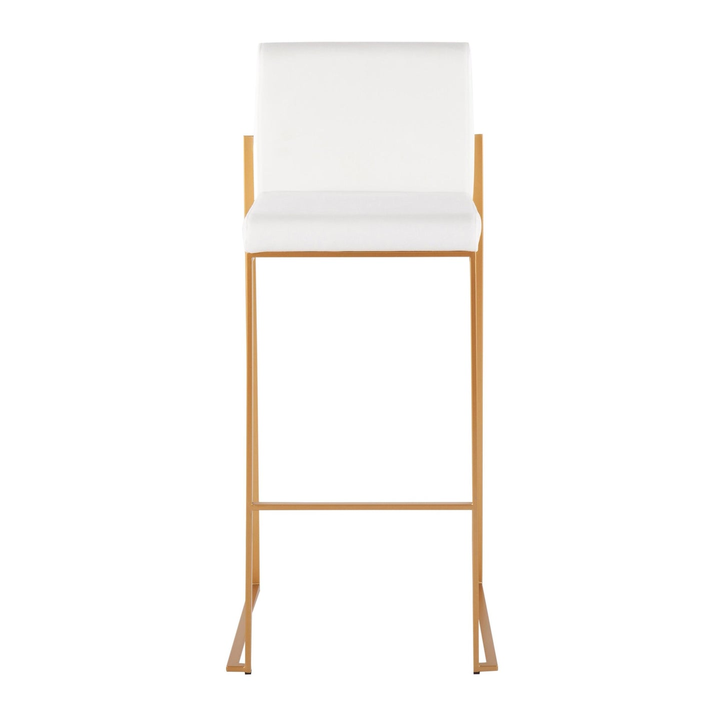 Fuji Contemporary High Back Barstool in Gold Steel and Black Velvet By LumiSource - Set of 2 | Bar Stools | Modishstore - 11