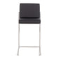 Fuji High Back Counter Stool - Set of 2 Black PU By LumiSource | Counter Stools | Modishstore - 8