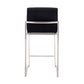 Fuji Contemporary High Back Counter Stool in Stainless Steel and Black Velvet By LumiSource - Set of 2 | Counter Stools | Modishstore - 10