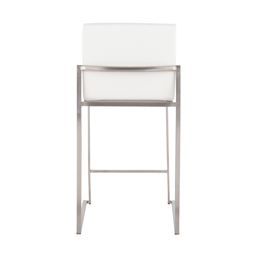 Fuji High Back Counter Stool - Set of 2 Black PU By LumiSource | Counter Stools | Modishstore - 17
