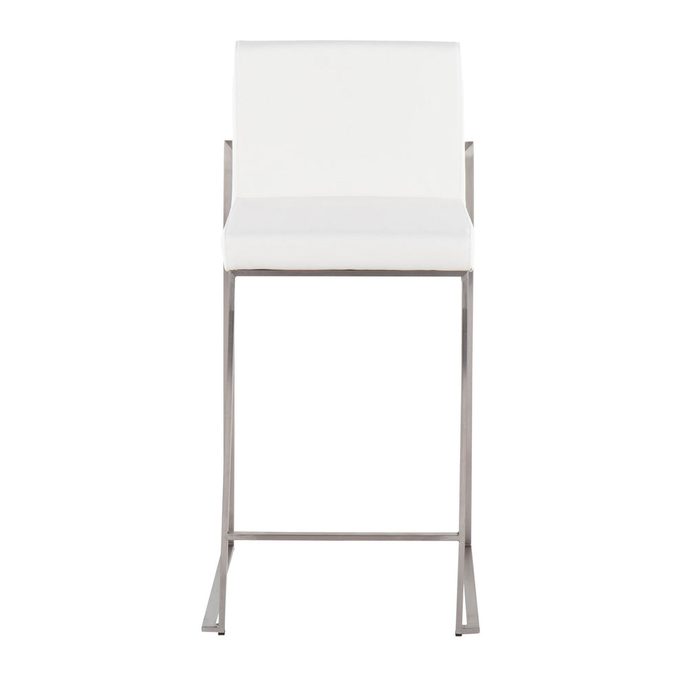 Fuji High Back Counter Stool - Set of 2 Black PU By LumiSource | Counter Stools | Modishstore - 18