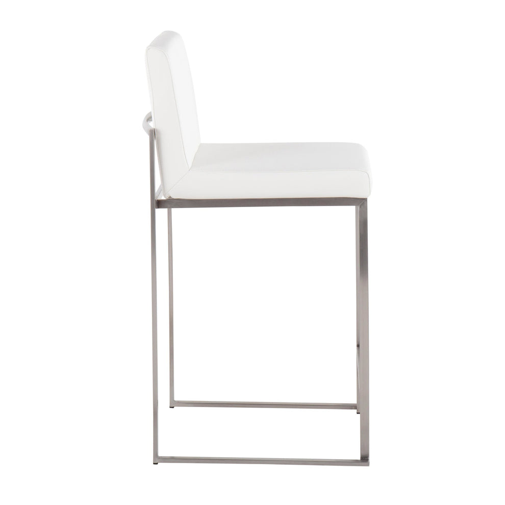 Fuji High Back Counter Stool - Set of 2 Black PU By LumiSource | Counter Stools | Modishstore - 15