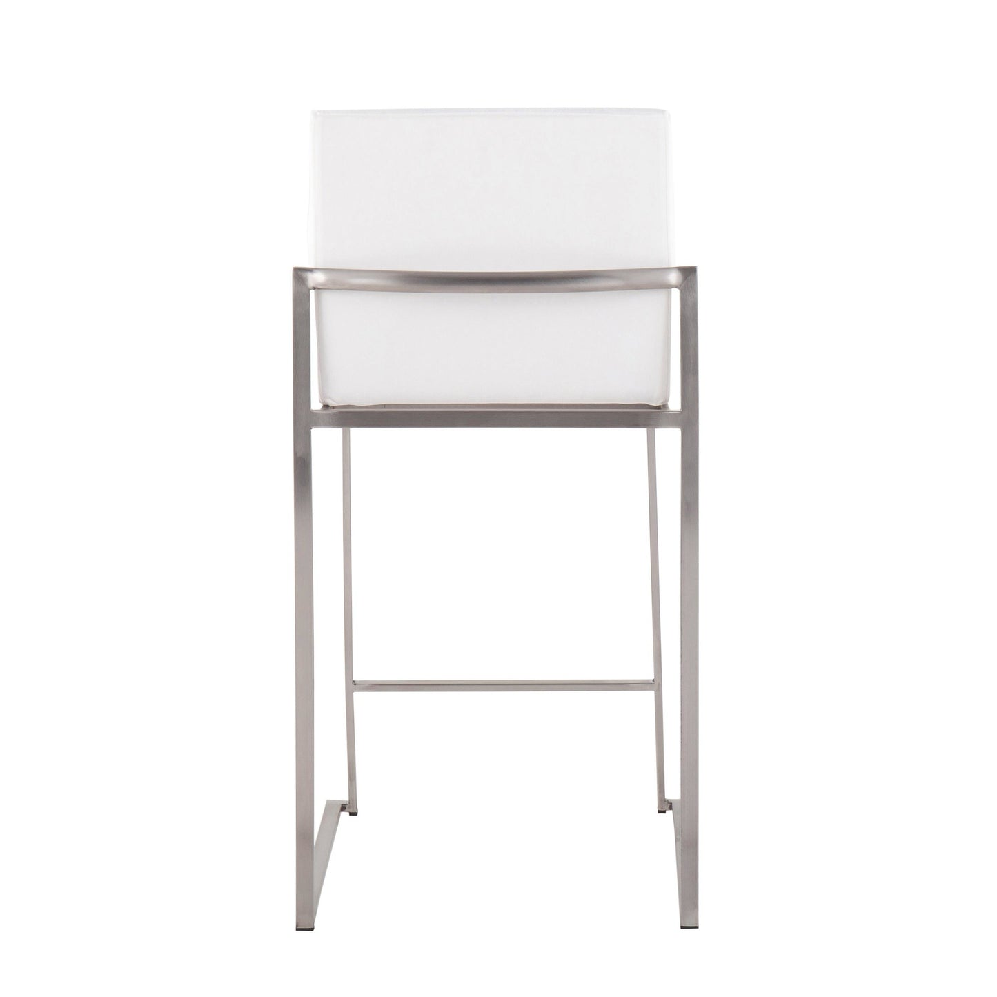 Fuji Contemporary High Back Counter Stool in Stainless Steel and Black Velvet By LumiSource - Set of 2 | Counter Stools | Modishstore - 20
