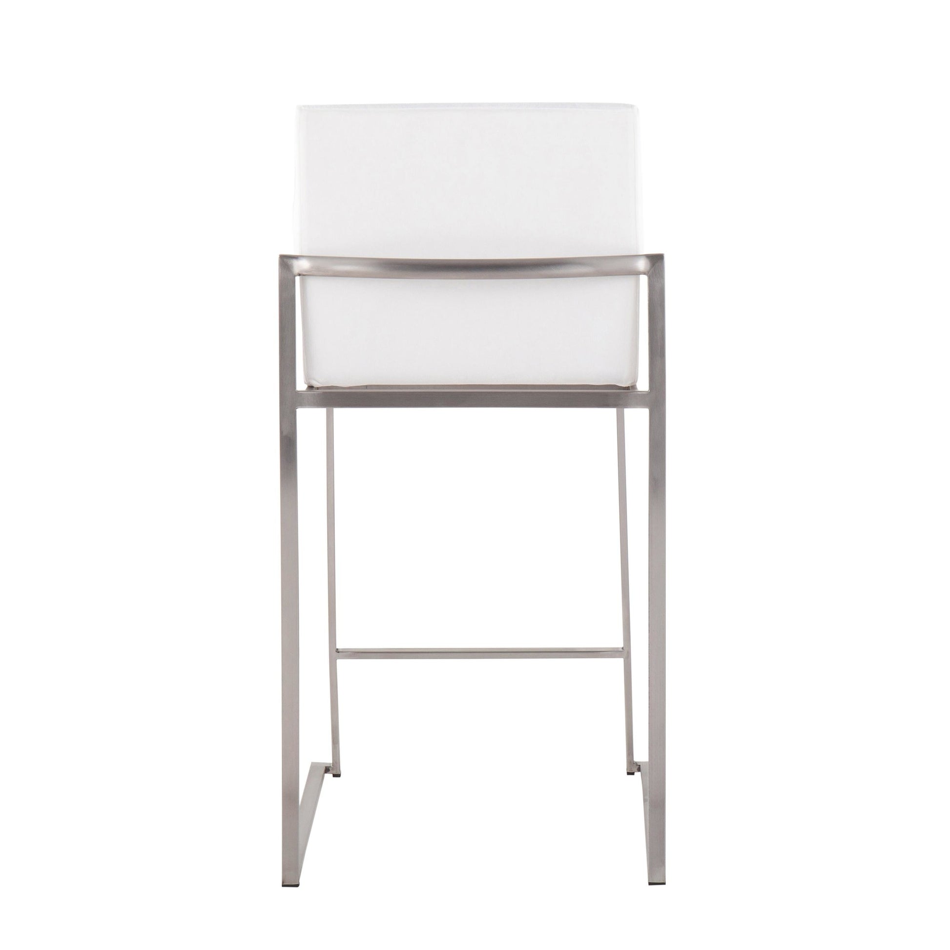 Fuji Contemporary High Back Counter Stool in Stainless Steel and Black Velvet By LumiSource - Set of 2 | Counter Stools | Modishstore - 20