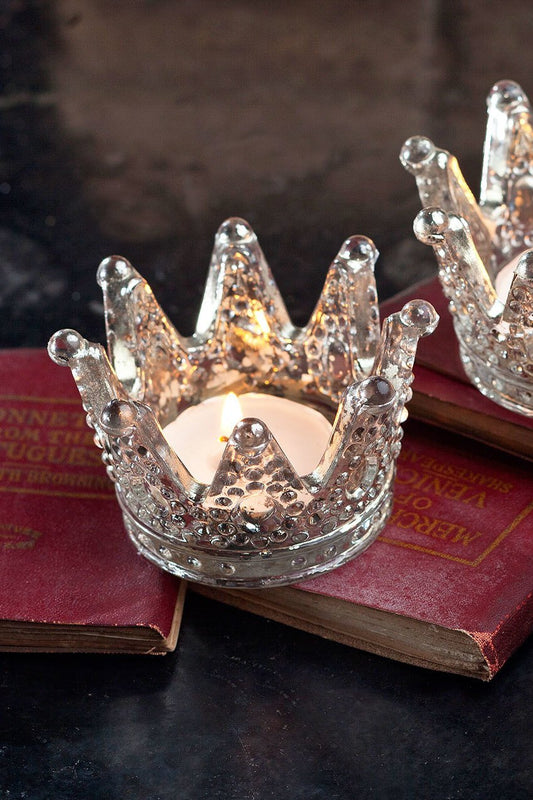 Vagabond Vintage Mercury Glass Crown Votive - Set of 6 | Modishstore | Candle Holders