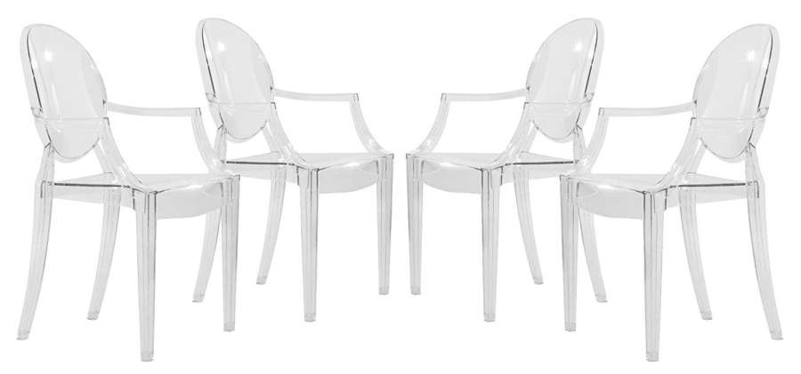 LeisureMod Carroll Modern Acrylic Chair, Set of 4 | Side Chairs | Modishstore