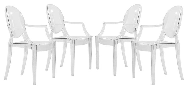 LeisureMod Carroll Modern Acrylic Chair, Set of 4 | Side Chairs | Modishstore